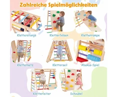 Promotions Sulankstomas vidaus džiunglių žaidimų aikštelė vaikams 8 viename 119,4x115,6x116,8 cm spalvota