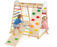 Promotions Sulankstomas vidaus džiunglių žaidimų aikštelė vaikams 8 viename 119,4x115,6x116,8 cm spalvota