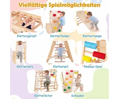 Promotions Sulankstomas vidaus džiunglių žaidimų aikštelė vaikams 8-in-1 119x115,6x116,8 cm natūrali