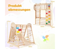 Promotions Sulankstomas vidaus džiunglių žaidimų aikštelė vaikams 8-in-1 119x115,6x116,8 cm natūrali