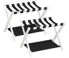 Promotions Sulankstomi bagažo stovai 2 vnt. 67,3x45,7x52,1 cm juoda/balta guminė mediena