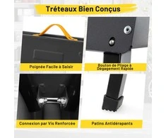 Promotions Sulankstomos metalinės pjūklo atramos, 94x47x74 cm, juodos spalvos