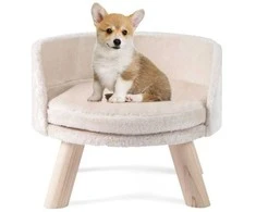 Promotions Šuns sofa-lova, 42x42x33 cm, balta, pušies mediena