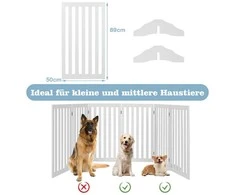 Promotions Šuns užtvaros vartai, 203x1.5x89 cm, balta, sulankstoma