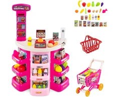Promotions Supermarket žaidimų rinkinys vaikams 76 vnt. 48x24x78 cm rožinis