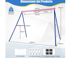 Promotions Sūpynių rinkinys 249x185x180 cm Mėlynas Metalas