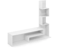 Promotions Medijos konsolės stalas, 145x30x121 cm, baltas