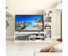 Promotions Medijos konsolės stalas, 145x30x121 cm, baltas