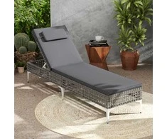 Promotions Lauko gultas, 194x55x32-94 cm, pilkos spalvos