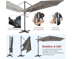 Promotions Terasos skėtis, 300x300x273 cm, Pilka