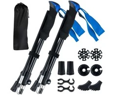 Promotions Trekkingo lazdos, sulankstomos 36.5x115x130 cm mėlynos, aliuminis