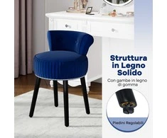 Promotions Tualetinis krėslas 48x46x66 cm mėlynas veliūras