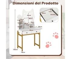 Promotions Tualetinis staliukas 80x50x150 cm baltas, veidrodis, laikymas