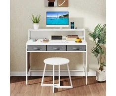 Promotions Tualetinis staliukas su taburete 110x50x95,5 cm baltas, su laikymo vieta