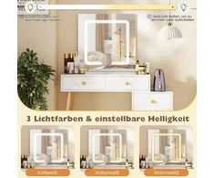 Promotions Tualetinis staliukas su veidrodžiu 100x45x130 cm baltas, su laikymo vieta