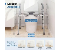 Promotions Tualeto sėdynės pakilėjas 65x46x68 cm Sidabrinis Reguliuojamas Aliuminis