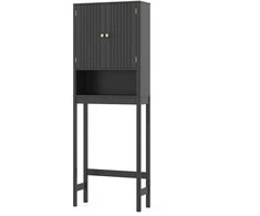 Promotions Tualeto spintelė, 60x23x168 cm, juoda, reguliuojama lentyna sandėliavimui