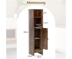 Promotions Tualeto spintelės komplektas 20x18x80 cm Ruda mediena