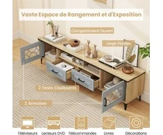 TV staliukas Promotions TV stovas, 180,5x35x46 cm, baltas