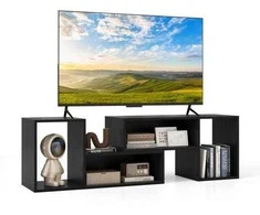 Promotions TV staliukas, 80x30x40 cm, Juoda Balta