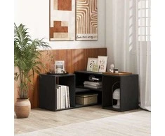 Promotions TV staliukas, 80x30x40 cm, Juoda Balta