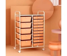 Promotions Universalus ratinis organizatoriaus vežimėlis, 63x37x87 cm, persiko spalvos