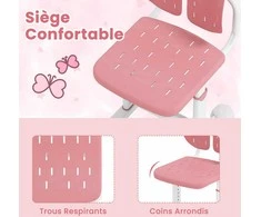 Promotions Vaikiškas rašomasis stalas su kėdė, 42x36x67,5-75,5 cm, rožinė