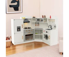 Promotions Vaikiška kampinė žaidimų virtuvėlė 42x29x94 cm balta/rožinė
