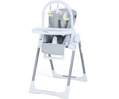 Promotions Vaikiška maitinimo kėdutė, 72x54x90.5-116.5 cm, šviesiai pilka, reguliuojama, sulankstoma