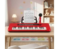Promotions Vaikiška pianino klaviatūra, 37 klavišai, 46.5x17.5x5.5 cm, raudona, nešiojama