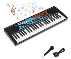 Promotions Vaikiška pianino klaviatūra, 53.3x19.1x5.1 cm, juoda, nešiojama elektrinė klaviatūra