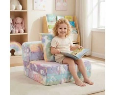 Promotions Vaikiška sofa 65,5x60,5x41,5 cm, margaspalvė, flanelės audinys