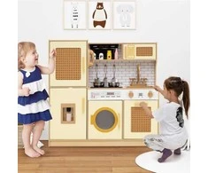 Promotions Medinė vaikų virtuvėlės žaidimų rinkinys, geltona