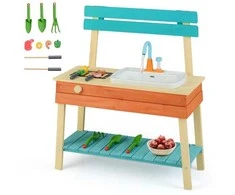 Promotions Vaikiška žaidimų virtuvėlė, 80x35.6x90.2 cm, mėlyna, medinė
