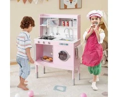 Promotions Vaikiška žaidimų virtuvėlė, medinė, 70x29x95 cm, rožinė