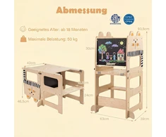 Promotions Vaikiškas 3 viename virtuvinis laiptelis 63,5x39,4x94 cm juoda/balta