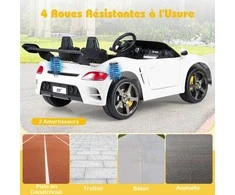Promotions Vaikiškas elektrinis automobilis, 133x88x50 cm, balta, elektrinė transporto priemonė