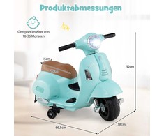 Promotions Vaikiškas elektrinis motociklas, licencijuotas Vespa, mėlynas