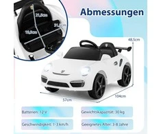 Promotions Vaikiškas elektrinis paspirtukas, licencijuotas Porsche, 104x57x48.5 cm, baltas