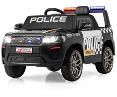 Promotions Vaikiškas elektrinis policijos automobilis, 103x65x55,5 cm, baltas