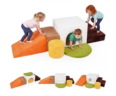 Promotions Vaikiškas laipiojimo putplasčio blokų žaidimų rinkinys 51.5x41x25.5 cm Balto aksomo