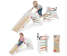 Promotions Vaikiškas laipiojimo rinkinys Montessori Panda tema 72,5x42x65,5 cm balta mediena