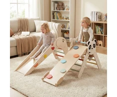 Promotions Vaikiškas laipiojimo rinkinys Panda tema 72,5x42x65,5 cm Baltojo bukmedžio mediena
