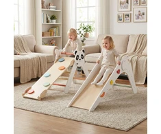 Promotions Vaikiškas laipiojimo rinkinys Montessori Panda tema 72,5x42x65,5 cm balta mediena