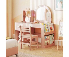 Promotions Vaikiškas makiažo staliukas su kėdute, 86.4x39.4x91.4 cm, rožinė