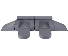 Promotions Vaikiškas modulinis žaidimų kampas 247x124x35 cm Pilkas zomšos audinys