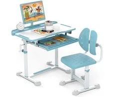 Promotions Vaikiškas Mokymosi Stalas ir Kėdė Rinkinys, 80x50x83-99 cm, Mėlyna