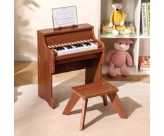 Promotions Vaikiškas pianinas, 38x24x47 cm, rudas, su taburete