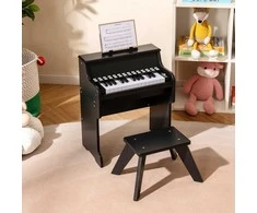 Promotions Vaikiškas pianinas, 38x24x47 cm, juodas, su taburete