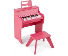 Promotions Vaikiškas pianinas-klaviatūra, 38x24x47 cm, rožinis, su taburete